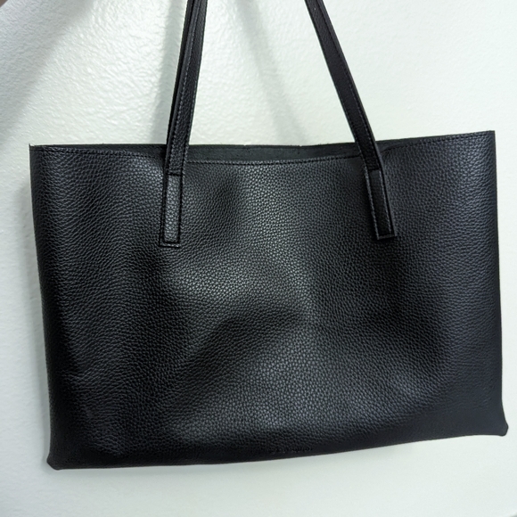 Vince Camuto Black Vegan Leather Pebble Textured Shoulder Tote - Picture 3 of 11